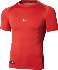 アンダーアーマー UNDER ARMOUR 野球 ソフトボール UA ヒートギアアーマー コンプレッション ショートスリーブ クルー シャツ メンズ 半袖 吸汗速乾 抗菌防臭 アンダーウェア 通気性  1358643 600 RED