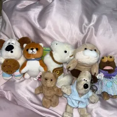 まとめ) ぬいぐるみキーホルダーセット グルミット 日和 颯 ぬいぐるみ 馬の年 スポンジボブ ぬいぐるみ