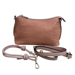 Modaprincipe FIRENZE ITALY 型押しレザー風　2WAYバッグ 財布機能付き ショルダー　ピンク