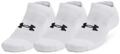 アンダーアーマー UNDER ARMOUR UAトレーニング コットン ノーショー ソックス 3足セット ユニセックス 靴下 くるぶし丈 吸汗 抗菌防臭 通気性 シンプル 部活動 学校 クラブ  1386313 100 WHITE/WHITE/BLAC