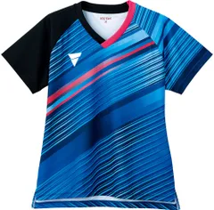 ヴィクタス VICTAS 卓球 ゲームシャツ V-LGS224 レディース トップス ユニフォーム JTTA公認 吸汗速乾 昇華プリント 部活 クラブ サークル チーム 試合 練習 トレーニング  512103 5000 ブルー