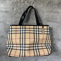 Burberry London Tote Bag Handbag Nova Check Leather PVC バーバリー トートバッグ ハンドバッグ ノバチェック チェック柄