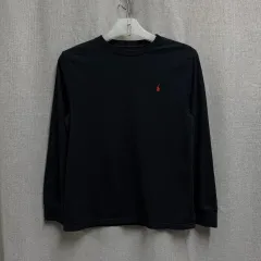 160/L ポロラルフローレン ベーシック ブラック ラウンド 長袖 Tシャツ