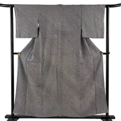 【美品】 小紋 身丈155cm 裄丈61cm S 袷 総絞り 黒 正絹 秀品 【中古】のサムネイル