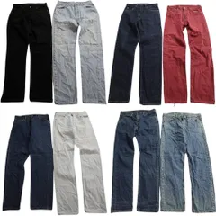 古着卸 まとめ売り ユーロ リーバイス デニム パンツ 8枚セット (メンズ 34 /36 ) 501 505 ホワイト ブラック 中古 古着 ND5037