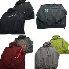 古着卸 まとめ売り カーハート スウェット 7枚セット (メンズ 3XL /4XL /5XL ) ハーフジップ ジップパーカー  中古 古着 NE0788