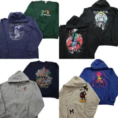 古着卸 まとめ売り キャラクター スウェット 8枚セット (メンズ XL ) ディズニー ミッキー プーさん ヴィランズ ナルト 中古 古着 NE0816