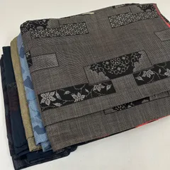 大島紬 着物 正絹 5着 着物まとめ売り リメイク材料 m-1120