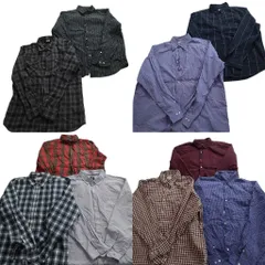 古着卸 まとめ売り ブランドMIX 長袖シャツ 10枚セット (メンズ XL /2XL ) GAP アメリカンイーグル VANS ブルックス 中古 古着 NE1083