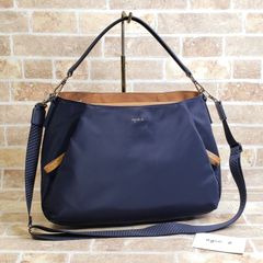 美品 アニエスベー ☆ ナイロン 2WAY ショルダーバッグ ネイビー 紺