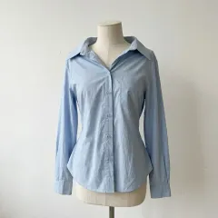 スカイ リー リボン シャツ ブラウス / フェミニン デイリー ブラウス