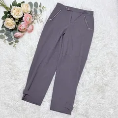 ZARA ハイウエストパンツ 裾ストラップ付き グレー XS