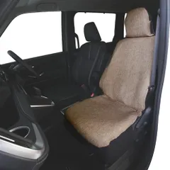 新品 錦産業 トムボーイ （Tomboy） シートカバー ナチュラルテイスト 軽自動車/普通車 汎用 前席1枚 肌触りのいい リネン調 かわいい ライトブラウン NT-1367