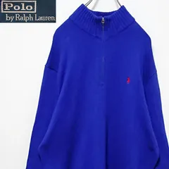 人気 ポロバイ ラルフローレン ワンポイント 刺繍 ロゴ ハーフジップ ニット