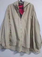 ベージュ色 フード ジップアップ ウィンドブレーカー ジャケット