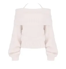 パレット オフショルダ― リボンニット ピンク