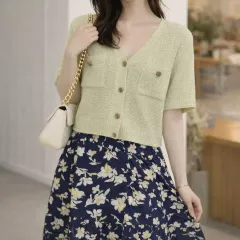 半袖ニット カーディガン ロング丈スカート まとめ