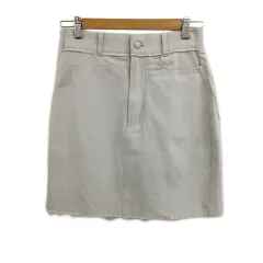 エモダ EMODA スカート タイト ミニ カットオフ インナーパンツ付き 無地 S 薄緑 ライトグリーン グレー