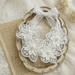 【刺繍レースヘアバンド】花冠 お宮参り 新生児 お食い初め  ハーフバースデー