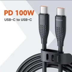 新品　Toocki  100W USBタイプC-タイプC  ケーブル ブラック　1.2m PD高速充電　データ送信　急速充電