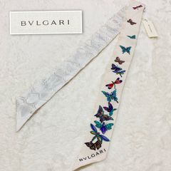 未使用 BVLGARI リボンスカーフ シェリー グリーン×オレンジ - メルカリ