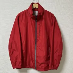 ★クリーニング済み★(^w^)b FIRST DOWN ファーストダウン ジャンパー ブルゾン ボンディング加工 フルジップジャケット ウィンドブレーカー トラック ワンポイントロゴ ポリエステル100% 赤 レッド メンズ サイズ M OM11243HG