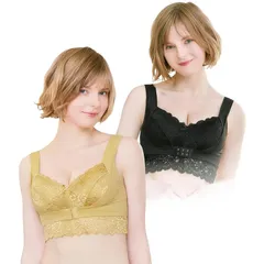 [アンジェリール] ふんわりルームブラ ブラック・アンティークゴールド（L-LL） 2枚セット 0