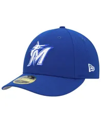 ニューエラ メンズ アクセサリー 帽子 ロゴ New Era Mens Royal Miami Marlins White LogonbspLow Profile 59FIFTY Fitted Hat Royal ホワイト