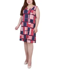 ニューヨークコレクション レディース トップス ワンピース プラスサイズ ノースリーブ NY Collection Plus Size Sleeveless Keyhole Dress with Hardware Sunquilt