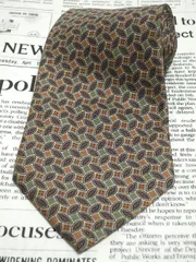 フランコバッシ FRANCO BASSI 美品 微光沢 ネクタイ イタリア製 シルク100% パターン柄 ミックス S-005814 ゆうパケット