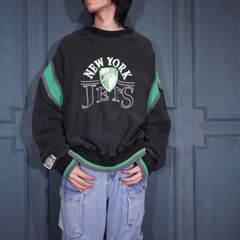 90's USA VINTAGE The game NFL TEAM NEW YORK JETS LOGO DESIGN SWEAT SHIRT/90년대 미국 헌 옷 NFL 팀 뉴욕 제츠 로고 자수 디자인 스웨트