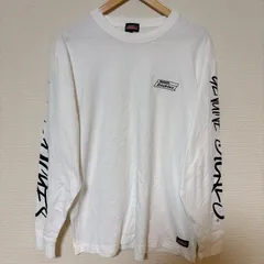(^w^)b Dickies GENUINE ディッキーズ 袖ロゴ ロングスリーブTシャツ ホワイト×ブラック 白 黒 長袖ロンT ビッグロゴ ストリート カジュアル 綿100% メンズ Lサイズ OM10796YS