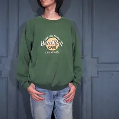 90's USA VINTAGE Hard Rock LOGO EMBROIDERY DESIGN SWEAT SHIRT/90年代アメリカ古着ハードロックカフェロゴ刺繍デザインスウェット