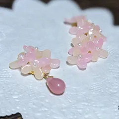 桜草のピアス＆イヤリング（2点目半額）