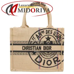 Christian Dior クリスチャンディオール ブックトートスモール M1265ZRUW_M918 トートバッグ ジュートキャンバス キャンバス  ブラック/251895【中古】