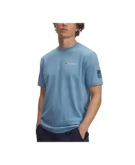 アンダーアーマー メンズ トップス Tシャツ グラフィック Under Armour Mens Short Sleeve Freedom Banner Graphic TShirt Blue Smoke Downpour Gray グレー