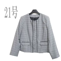 【21号】新品/ツイードジャケット/ノーカラージャケット/大きいサイズ/卒業式/入学式/レディース