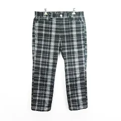 フィラ FILA GOLF パンツ ボトムス ロング丈 チェック 裏フリース L ブラック×グレー ※EKM