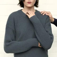 ユニクロ X ルメール ブルー グレー ウール100 ニット XXL