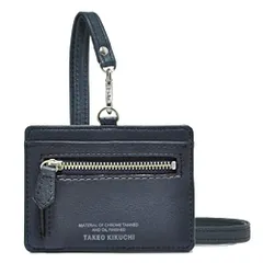 [タケオキクチ] IDケースき ギフト包装 テネーロ メンズ 1706319 小銭入れ付き パスケース カードケース IDホルダー ICカード ネックストラップ 牛革 本革 レザー 【41】 ネイビー★m b098a595
