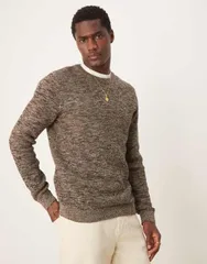 セレクテッドオム メンズ アウター ニット・セーター セーター ニット Selected Homme textured knit sweater mix Chocolate torte チョコレート