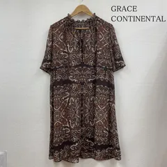 グレースコンチネンタル シャーリングネック サラサスカーフ プリント ペイズリー柄 半袖 シア―ワンピース レディース 38 ISItems【USED】【古着】【中古】50116557