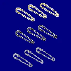 カブトピン キーホルダー 安全ピン 巻きスカート ブローチピン 銀 コート 金 黒 ストールピン 長さ7cm カーディガン 3色(9個)セット キルトピン マフラー wumio