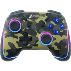 新品 CYBER ・ ゲーミングコントローラー ミニ HG 無線タイプ ( SWITCH 用) カモフラージュグリーン