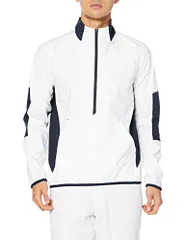 新品 [エスエスケイ] 長袖シャツ 長袖ハーフ ZIP ボンディングジャケット メンズ ホワイト×ネイビー (1070) 日本 M (日本サイズM相当)