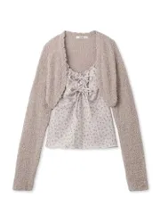 新品 [スナイデル] フラッフィーボレロカーデ&フリルキャミ SWNT241160 レディース PNK