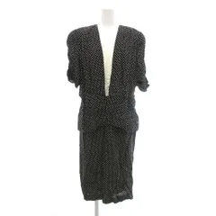 ジュンアシダ jun ashida レイヤード風ワンピース ロング丈 13 黒 ブラック ドット柄 半袖 /NL ■GY58