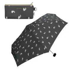 【新品】 Wpc. 雨傘 折りたたみ傘 キャッツ ミニ チャコール レディース 50cm 晴雨兼用 猫 コンパクト 持ち運びに便利 収納袋 ポーチタイプ 大人可愛い 通勤 通学 おしゃれ 可愛い 女性 7409-171-002 1