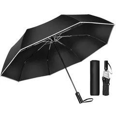 【新品】 MOTIFUN 折りたたみ傘 ワンタッチ 自動開閉 大きいサイズ【 210T 超撥水・ 8本骨 晴雨兼用】耐風 折り畳み傘 豪雨対応 おりたたみ傘 梅雨対策 台風対応 uvカット 日傘 紫外線遮断 軽量 反射テープ 丈夫 折畳傘 メンズ 収納ポー 0