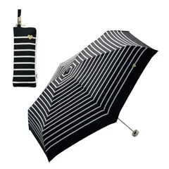 【新品】 【2026】Wpc. 折りたたみ傘 ハート刺繍ボーダーゴールド ミニ ブラック ≪晴雨兼用/UVカット≫ 雨傘 軽量 おしゃれ 可愛い 通勤 通学 レディース 女性 4149-126-002 1